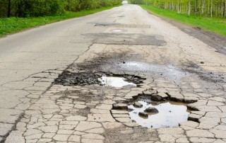 pothole in asphalt